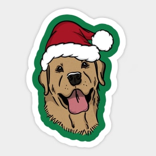 Yellow Lab Santa Christmas Sticker